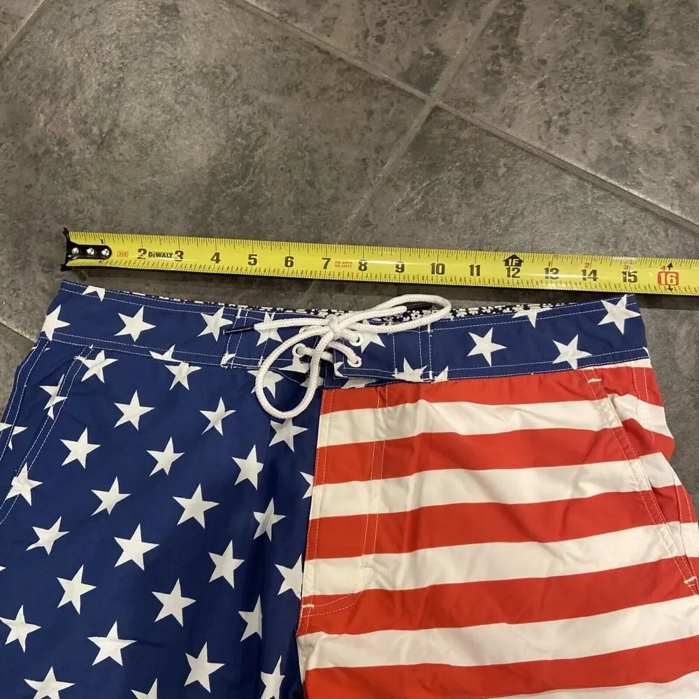 EUC Mens‎ Bonobos Board Shorts Swim Trunks American Flag USA Size 29 Small